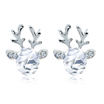 1 Pair Fashion Deer Enamel Alloy Rhinestones Ear Studs