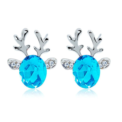 1 Pair Fashion Deer Enamel Alloy Rhinestones Ear Studs