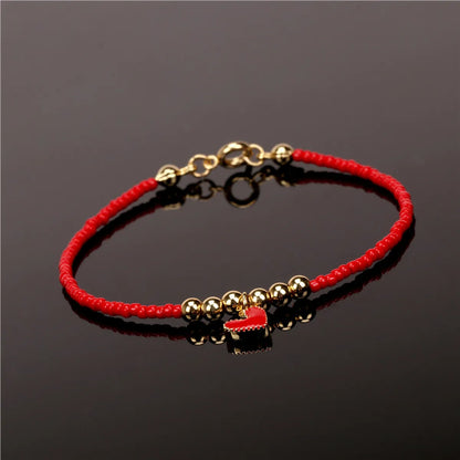 Fashion Design Heart-shaped Dripping Oil Beads Bracelet