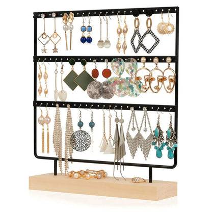 Fashion Detachable Wooden Base Earring 144 Hole Display Stand