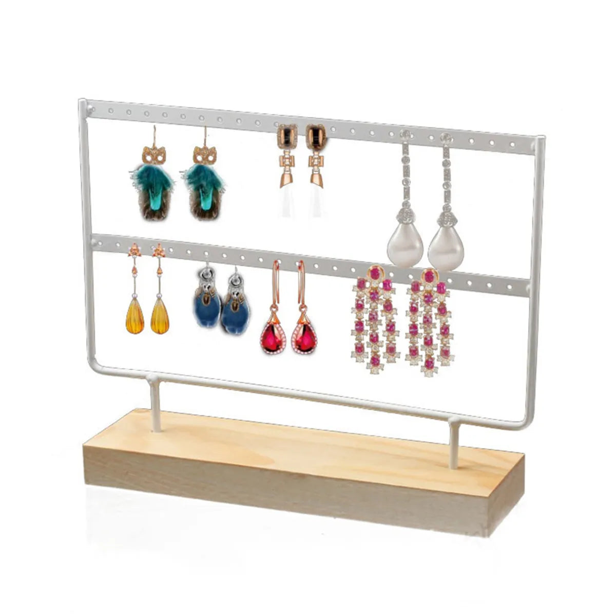 Fashion Detachable Wooden Base Earring 144 Hole Display Stand