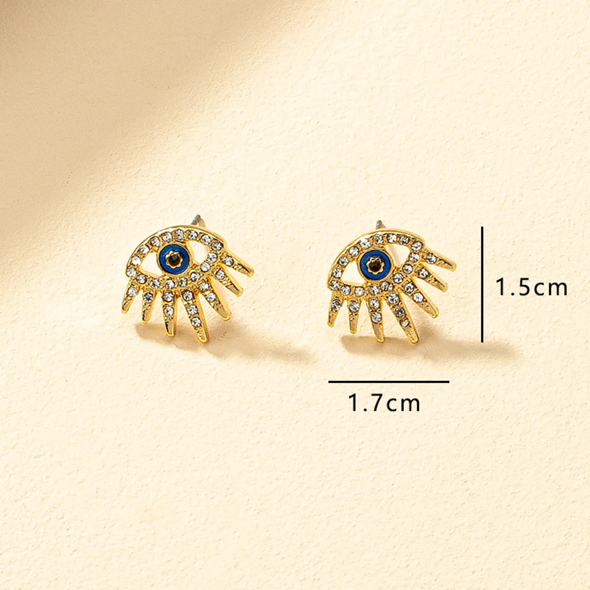 Fashion Devil's Eye Alloy Enamel Plating Inlay Rhinestones Women's Ear Studs 1 Pair