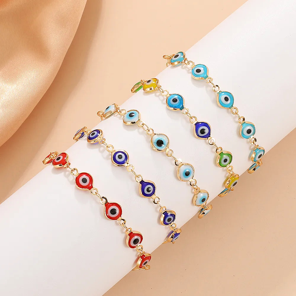 Fashion Devil'S Eye Alloy Enamel Women'S Bracelets