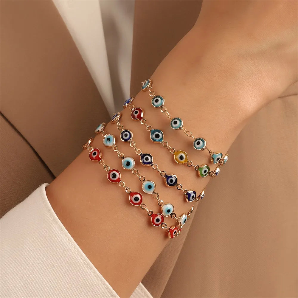 Fashion Devil'S Eye Alloy Enamel Women'S Bracelets