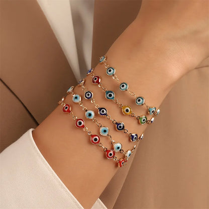 Fashion Devil'S Eye Alloy Enamel Women'S Bracelets