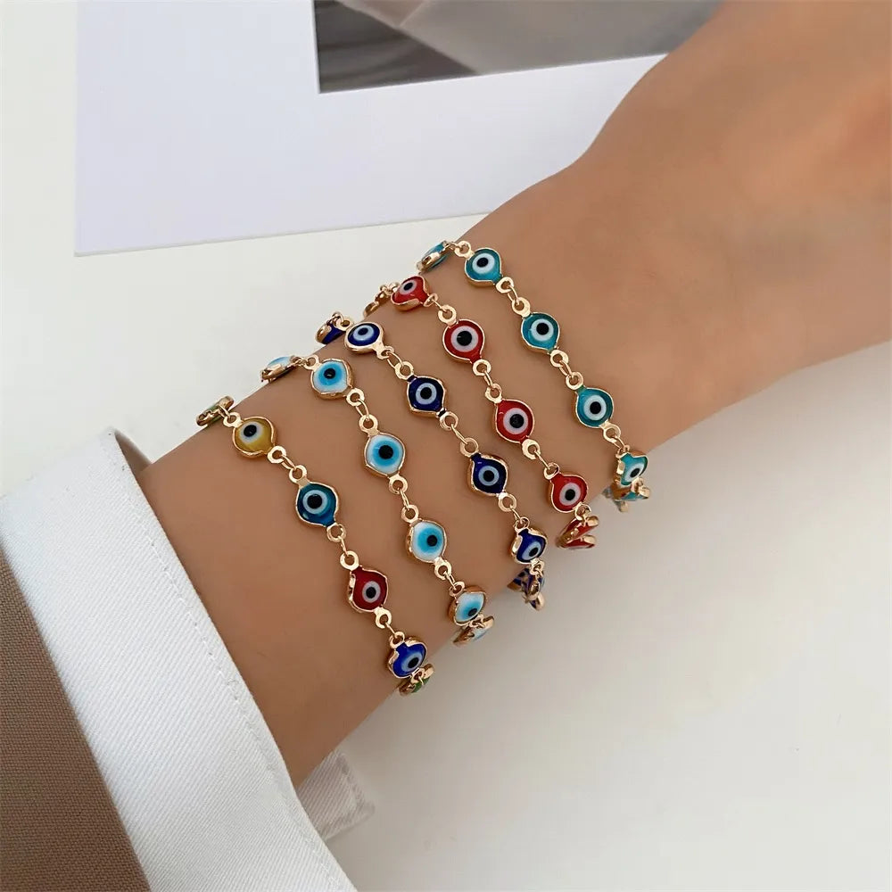 Fashion Devil'S Eye Alloy Enamel Women'S Bracelets