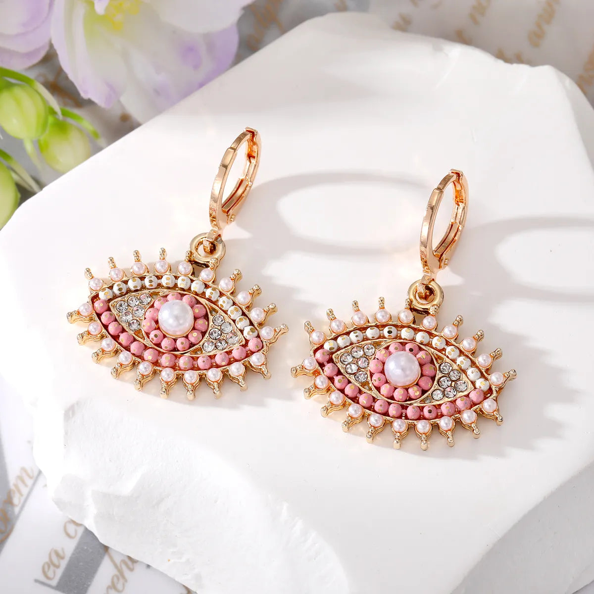 Wholesale Jewelry 1 Pair Fashion Devil's Eye Alloy Pearl Ear Studs