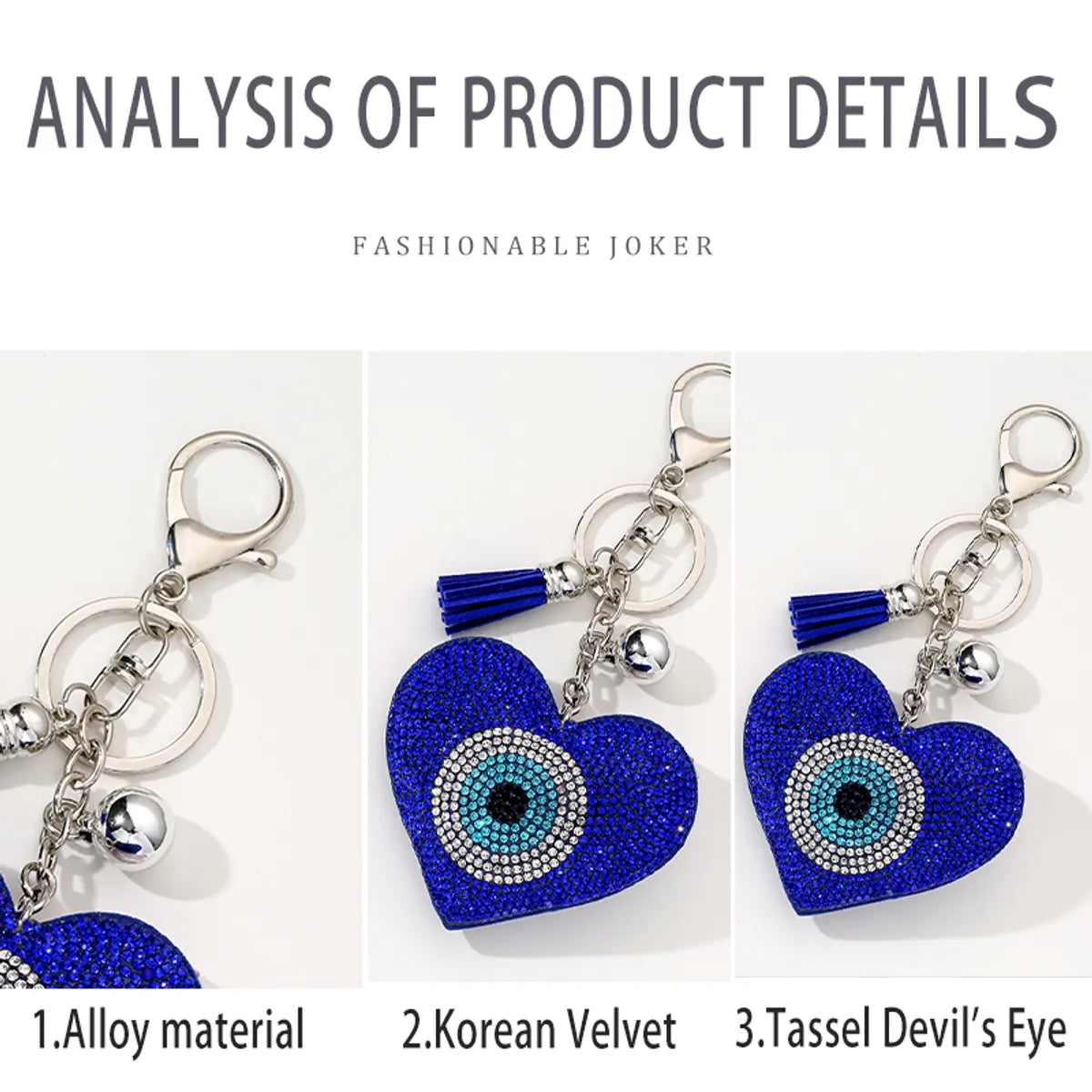 Fashion Devil'S Eye Alloy Plating Artificial Diamond Bag Pendant Keychain 1 Piece