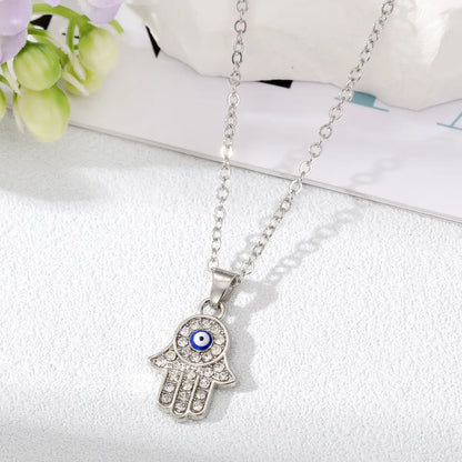 Fashion Devil'S Eye Alloy Plating Rhinestone Pendant Necklace 1 Piece