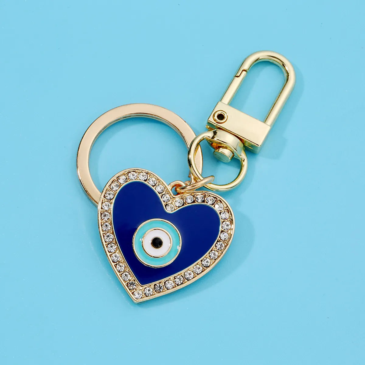 Fashion Devil'S Eye Alloy Plating Rhinestones Bag Pendant Keychain 1 Piece