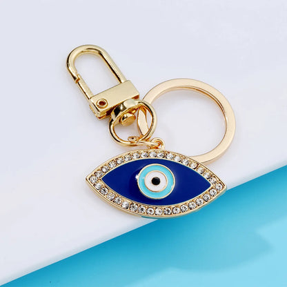 Fashion Devil'S Eye Alloy Plating Rhinestones Bag Pendant Keychain 1 Piece