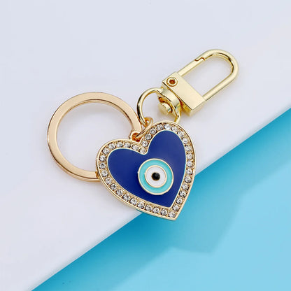 Fashion Devil'S Eye Alloy Plating Rhinestones Bag Pendant Keychain 1 Piece