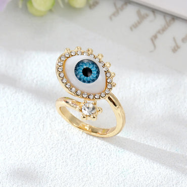 Fashion Devil'S Eye Alloy Resin Open Ring 1 Piece