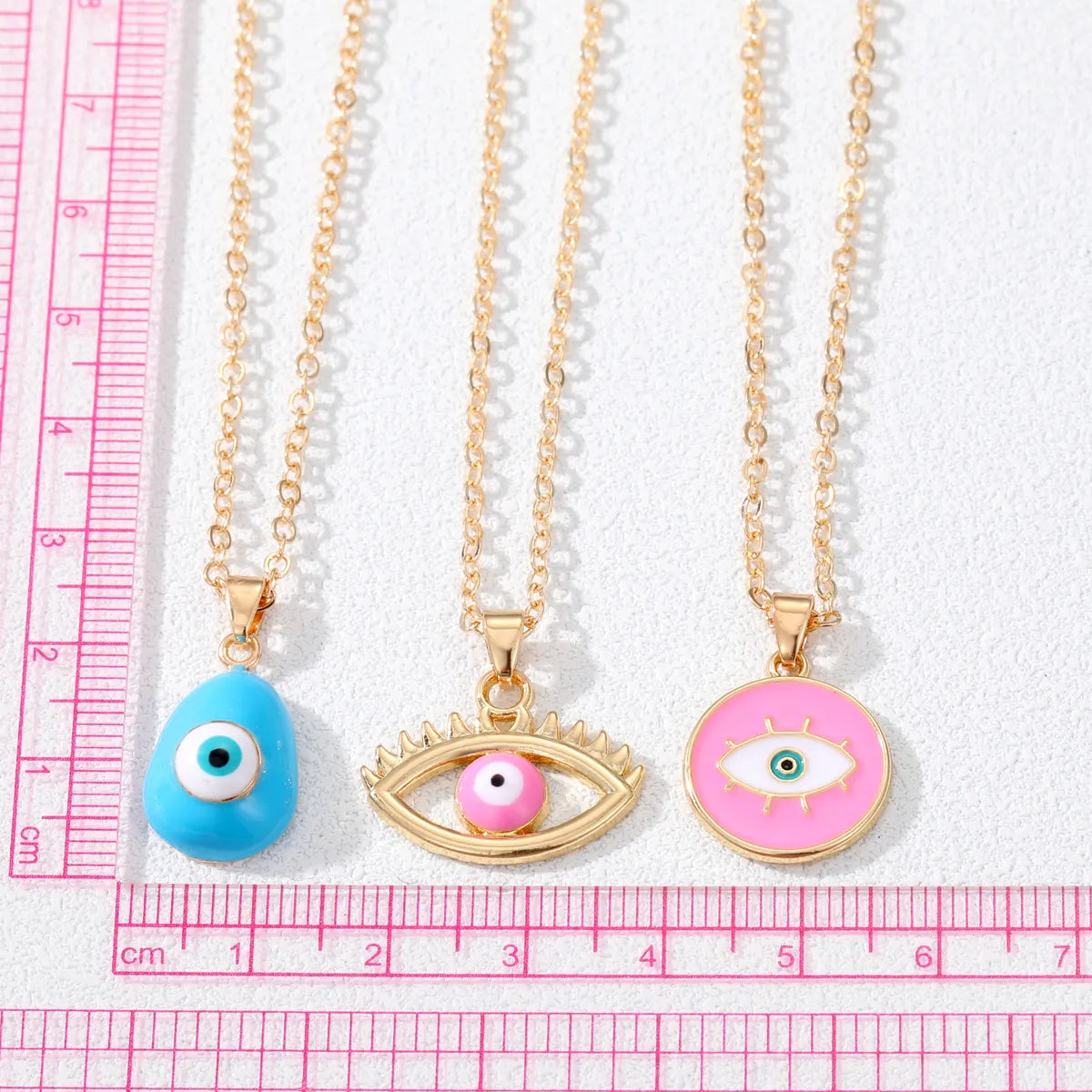 Fashion Devil's Eye Alloy Stoving Varnish Pendant Necklace 1 Piece