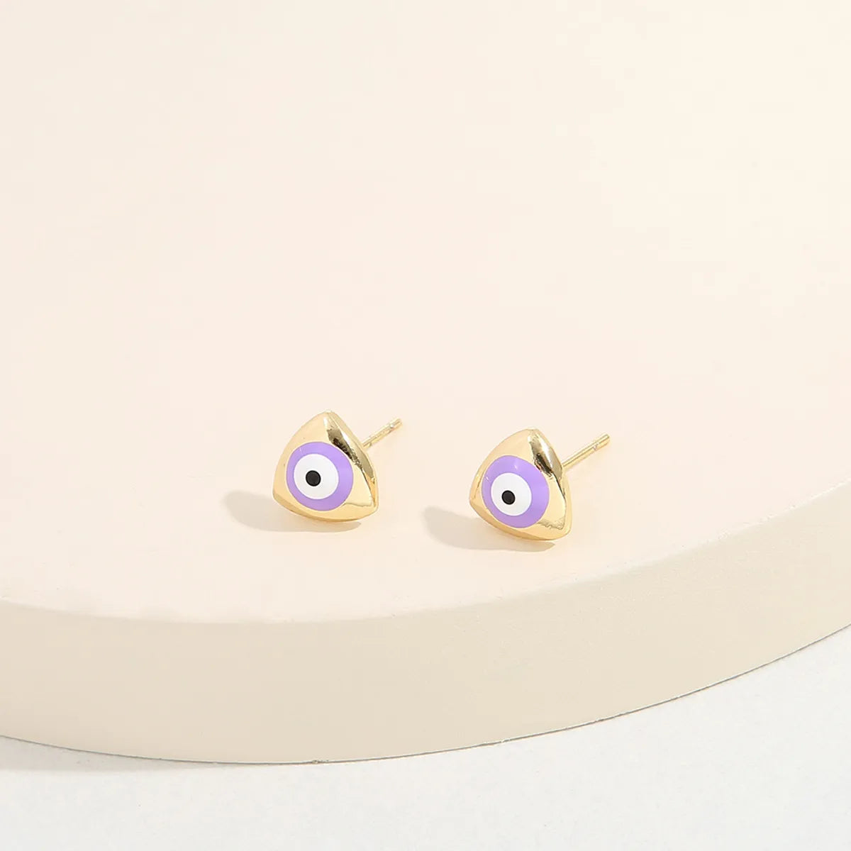 Fashion Devil's Eye Copper Ear Studs Plating Copper Earrings