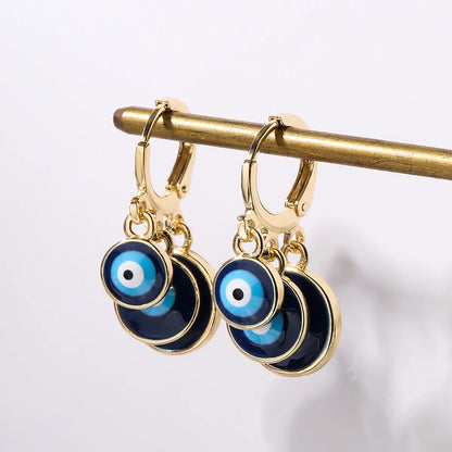 Fashion Devil's Eye Copper Enamel Dangling Earrings 1 Pair