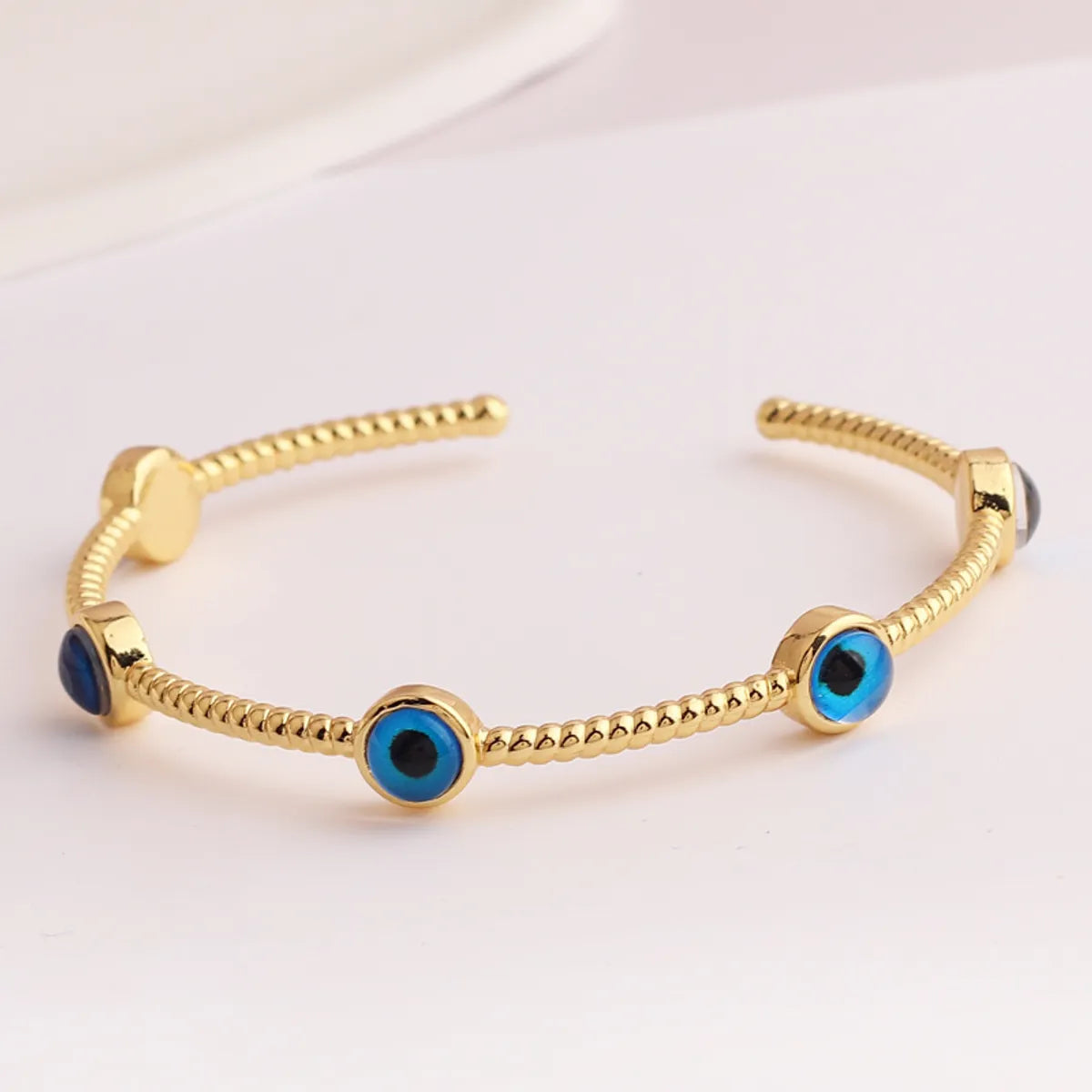 Fashion Devil's Eye Copper Gold Plated Bangle