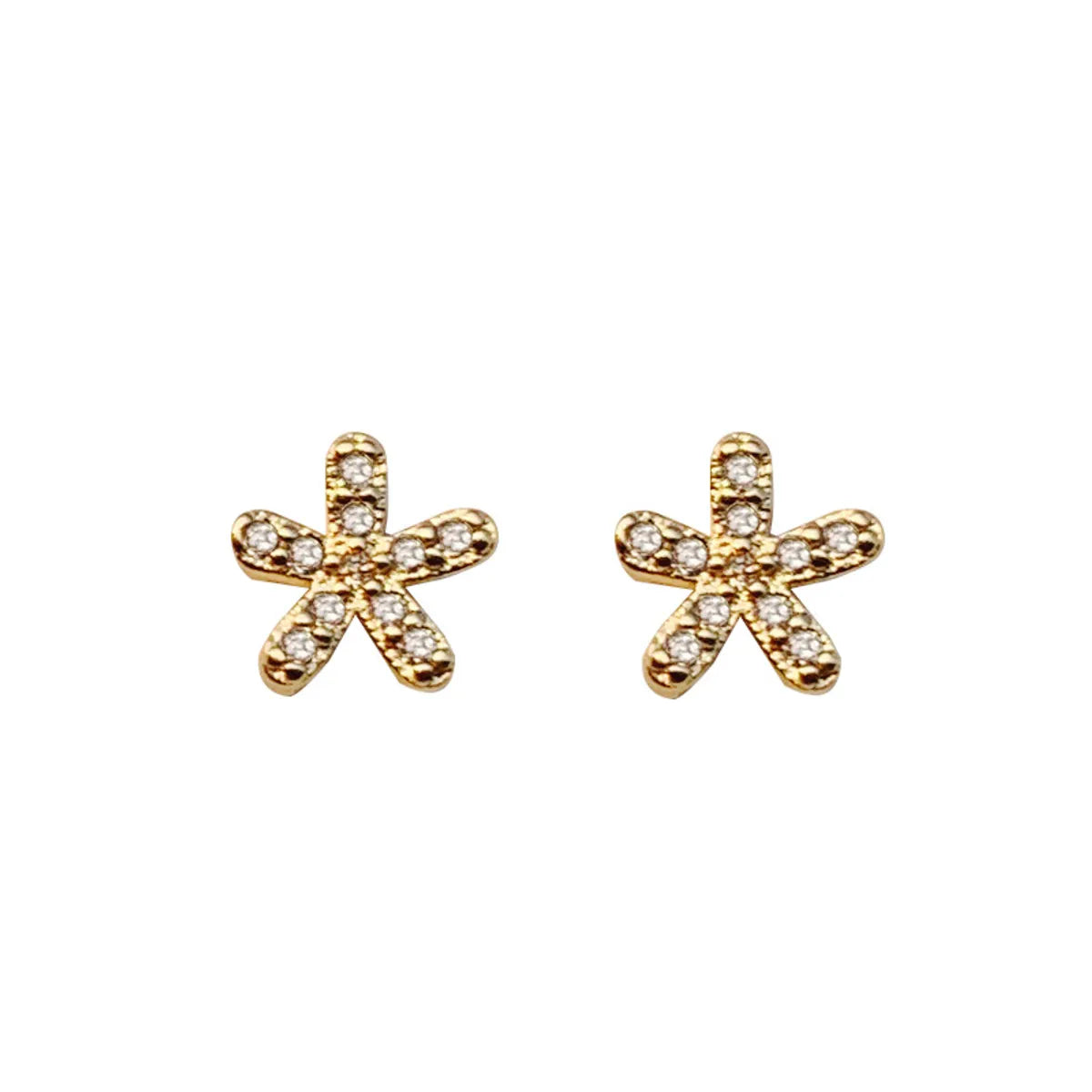 1 Pair Fashion Devil's Eye Crown Flower Inlay Copper Zircon Ear Studs