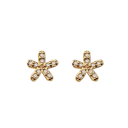 1 Pair Fashion Devil's Eye Crown Flower Inlay Copper Zircon Ear Studs