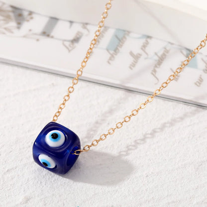 Fashion Devil'S Eye Dice Alloy Resin Women'S Pendant Necklace 1 Piece