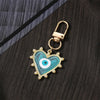 Fashion Devil'S Eye Heart Shape Arylic Alloy Bag Pendant Keychain