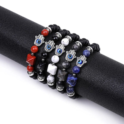 Fashion Devil's Eye Palm Artificial Crystal Stone Irregular Beaded Polishing Bracelets 1 Piece