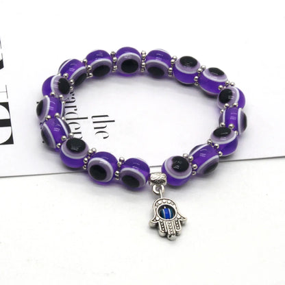 Fashion Devil'S Eye Resin Beaded Bracelets 1 Piece