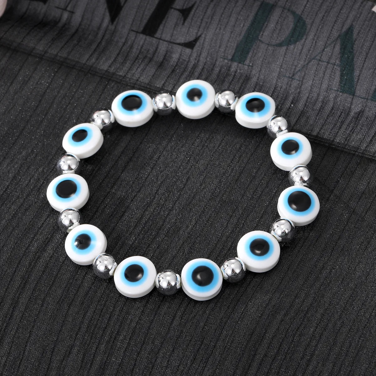 Fashion Devil's Eye Resin Beaded Plating Resin Bracelets 1 Piece