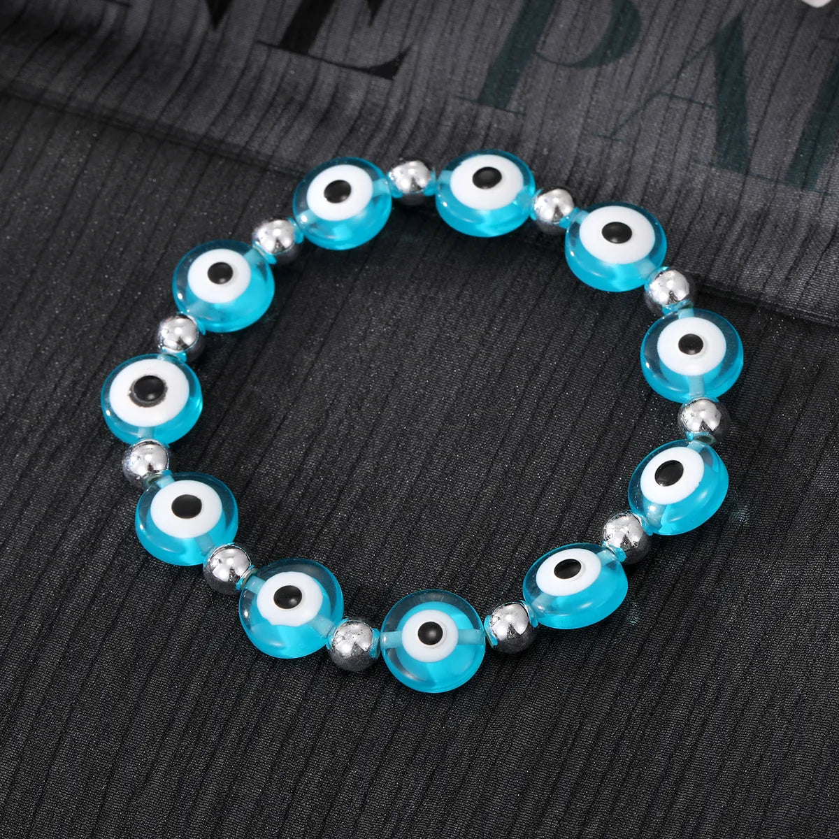 Fashion Devil's Eye Resin Beaded Plating Resin Bracelets 1 Piece