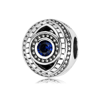 1 Piece Sterling Silver Zircon Devil'S Eye Polished Beads