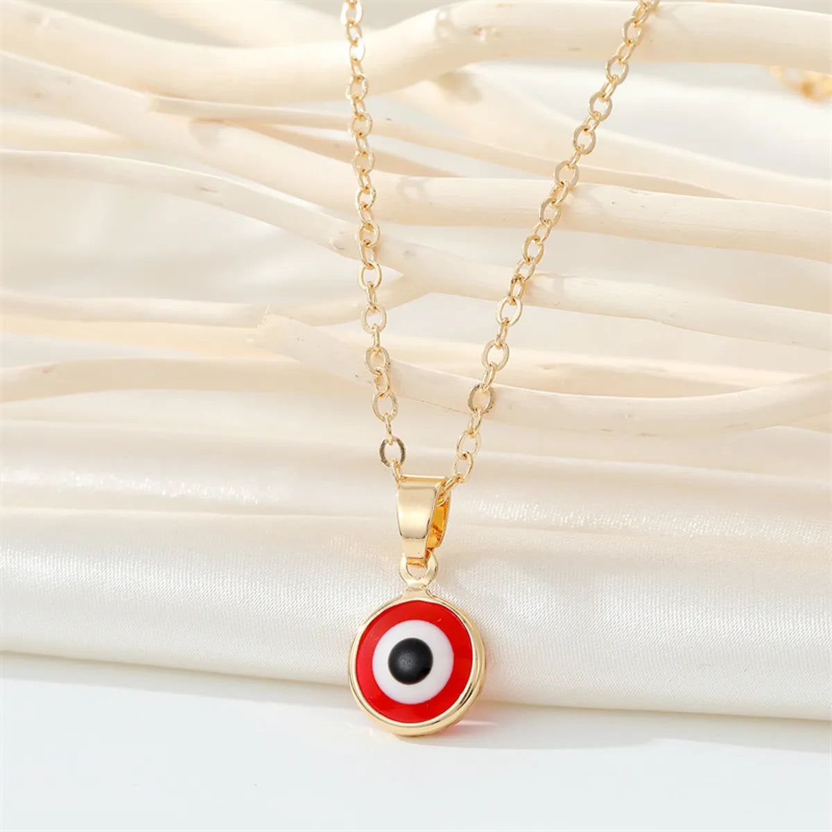 Fashion Devil's Eye Titanium Steel Enamel Pendant Necklace 1 Piece