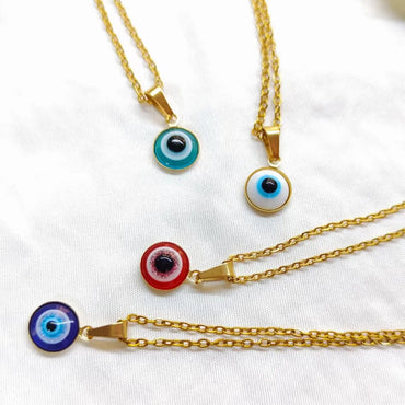 Fashion Devil's Eye Titanium Steel Enamel Pendant Necklace 1 Piece