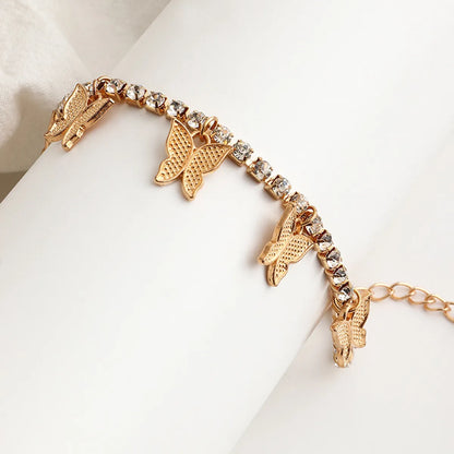 Fashion Diamond Butterfly Anklet Wholesale