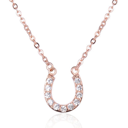 Fashion Diamond Horseshoe S925 Silver Necklace Simple Female Short Necklace Wholesale