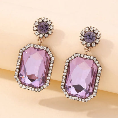 Fashion Diamond Square Earrings Wholesale Nihaojewelry