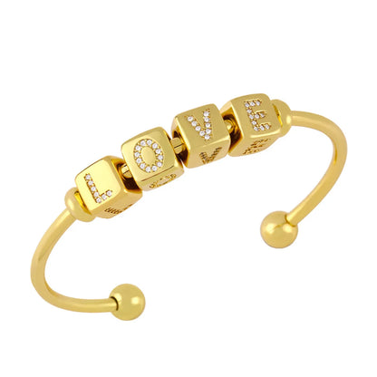 Fashion Diamond-studded Dice 26 Letter Bracelet Wholesale