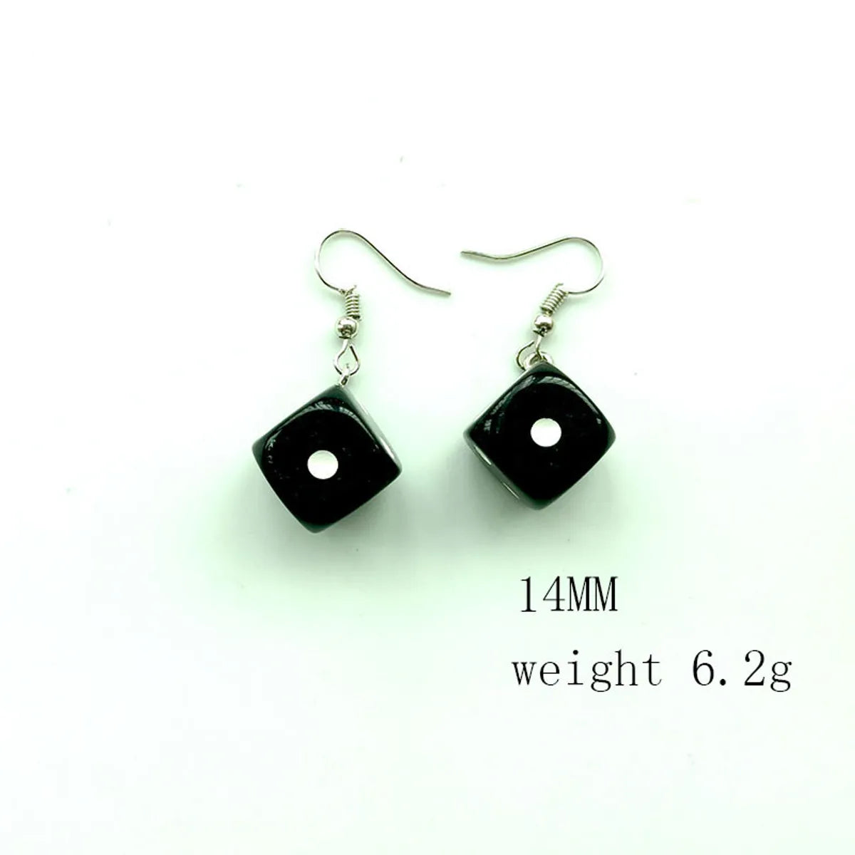 1 Pair Fashion Dice Alloy Resin Drop Earrings