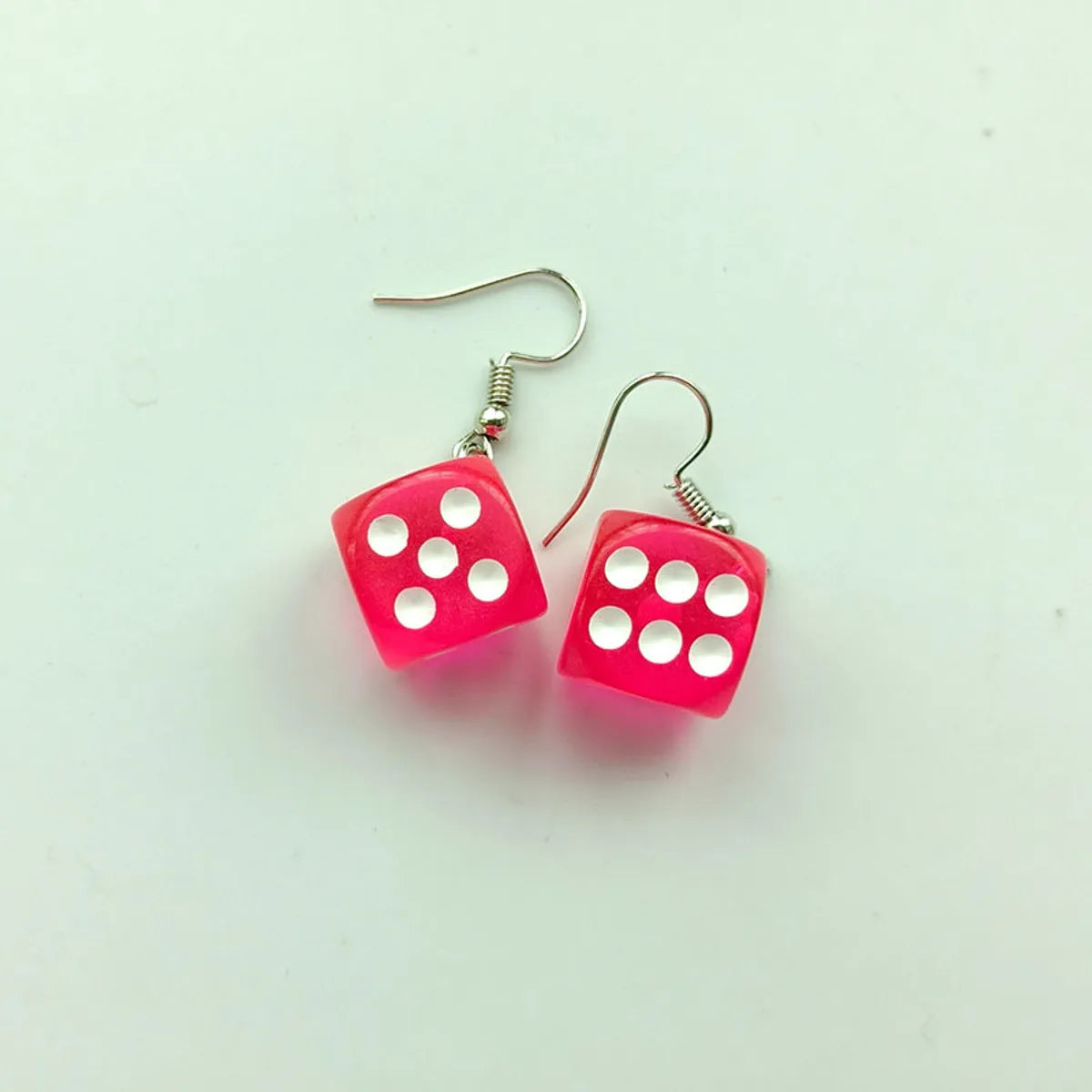 1 Pair Fashion Dice Alloy Resin Drop Earrings