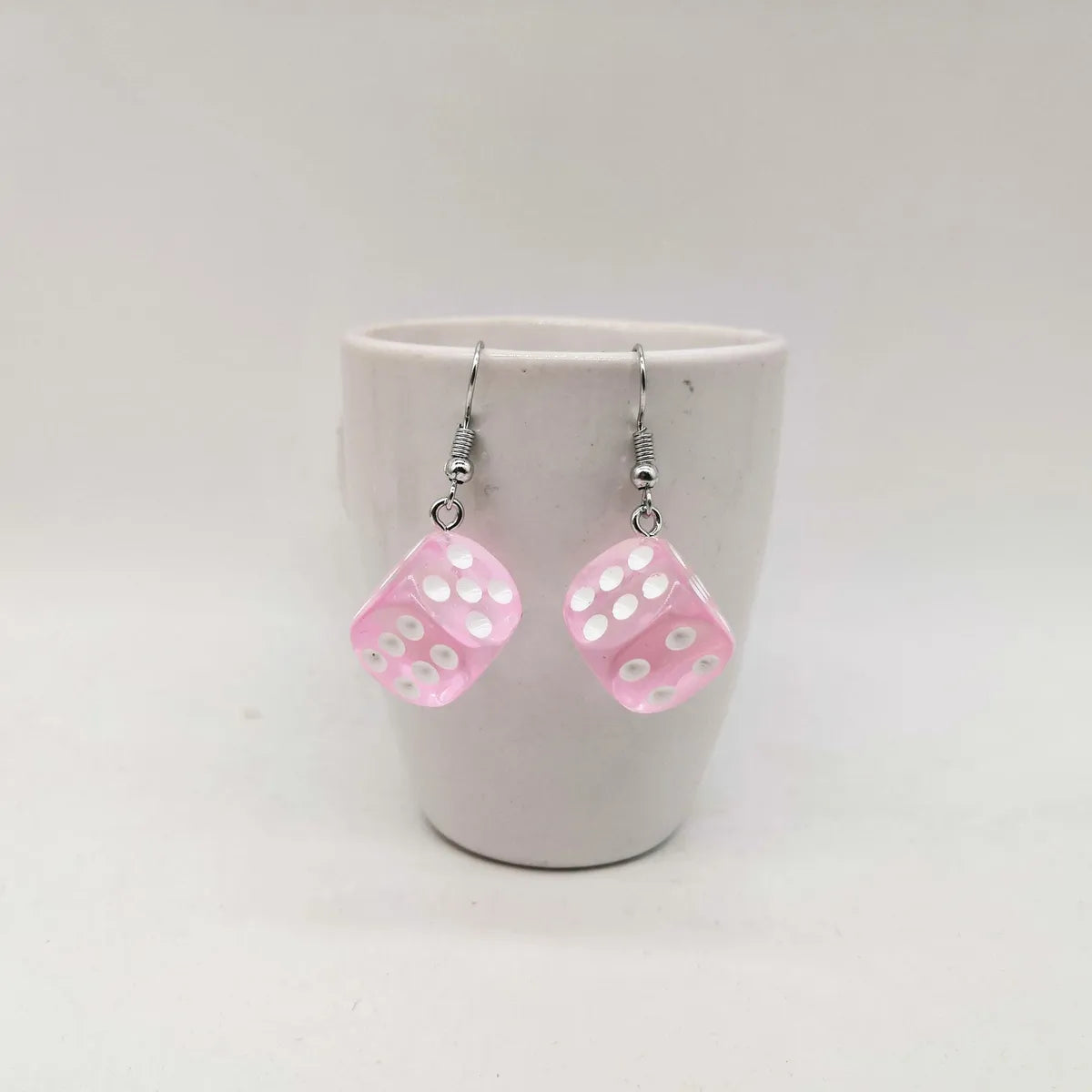 1 Pair Fashion Dice Alloy Resin Drop Earrings