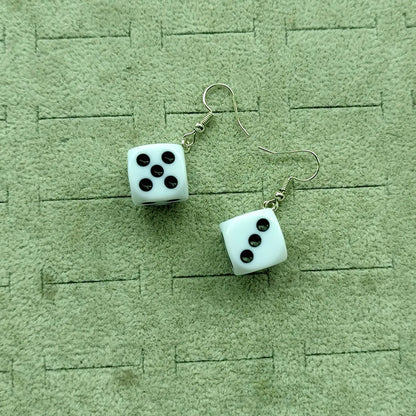 1 Pair Fashion Dice Alloy Resin Drop Earrings