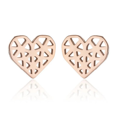 Fashion Dinosaur Heart Shape Stainless Steel Plating Ear Studs 1 Pair