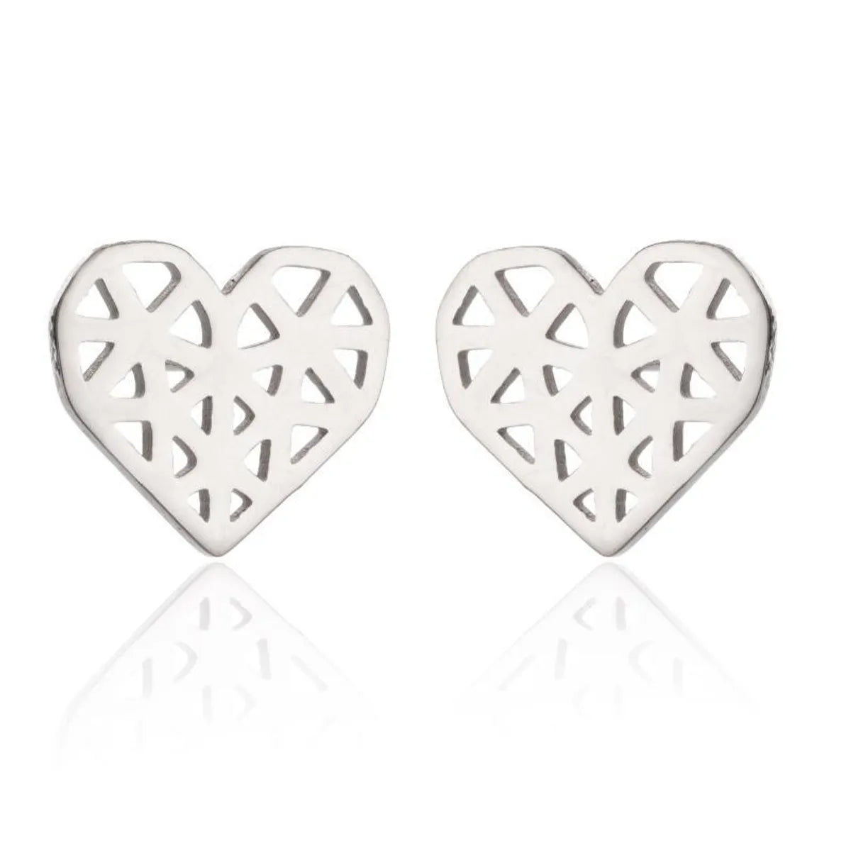 Fashion Dinosaur Heart Shape Stainless Steel Plating Ear Studs 1 Pair