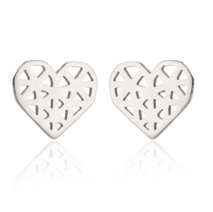 Fashion Dinosaur Heart Shape Stainless Steel Plating Ear Studs 1 Pair