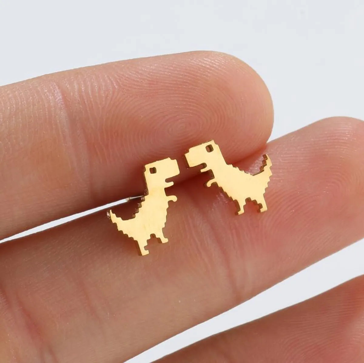 Fashion Dinosaur Titanium Steel Ear Studs 1 Pair