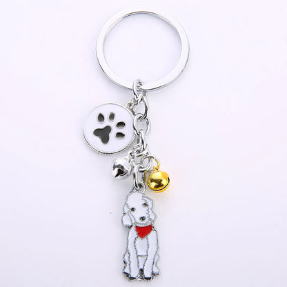 Fashion Dog Metal Unisex Bag Pendant Keychain 1 Piece