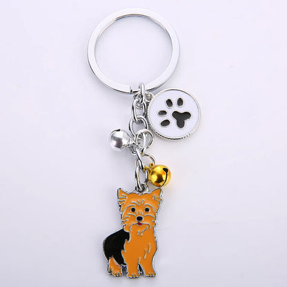 Fashion Dog Metal Unisex Bag Pendant Keychain 1 Piece