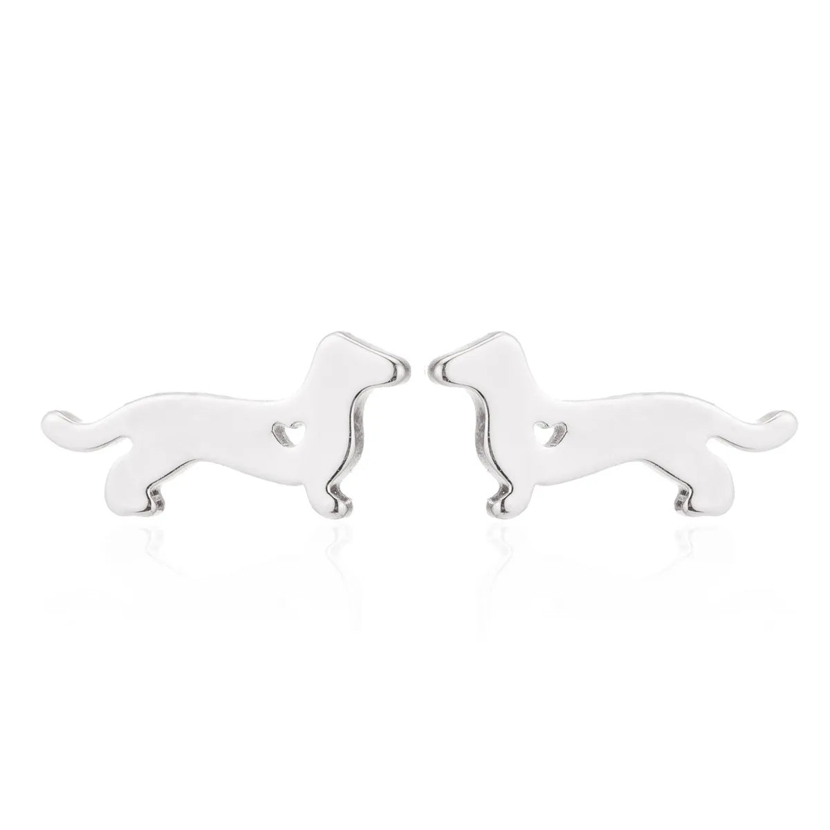 Fashion Dog Plating 304 Stainless Steel No Inlaid 18K Gold Plated Earrings Ear Studs