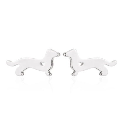 Fashion Dog Plating 304 Stainless Steel No Inlaid 18K Gold Plated Earrings Ear Studs