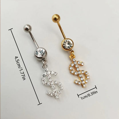 Fashion Dollars Alloy Plating Rhinestones Belly Ring