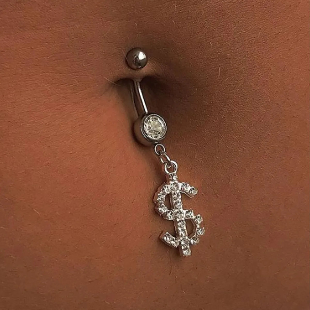 Fashion Dollars Alloy Plating Rhinestones Belly Ring